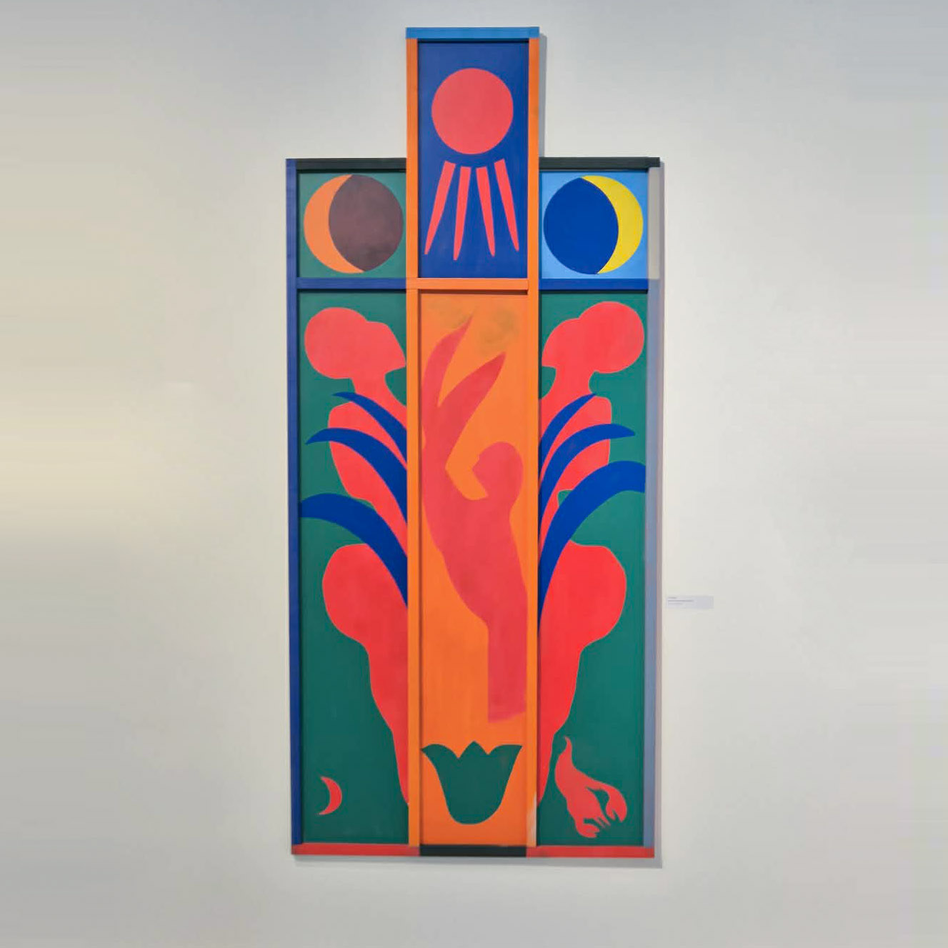 Piotr Kolanko Midsommar adoration alter 220x100 mixed media on board 2026